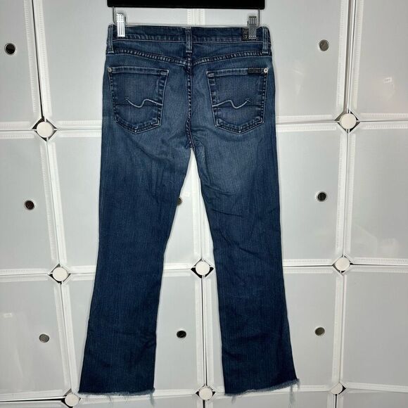 7 For All Mankind Bootcut Raw Hem Jeans Size 25 - Picture 3 of 9